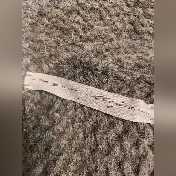 RAQUEL ALLEGRA Baby Alpaca Open Front Sweater Dark Gray, Bohemian Fringe | 3 XL - Picture 10 of 16